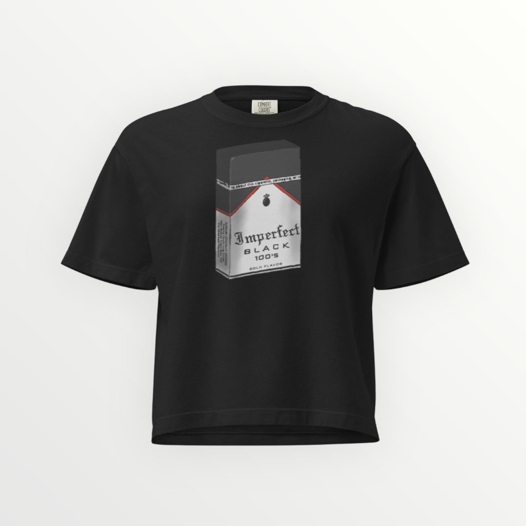 Marb Black Boxy Tee