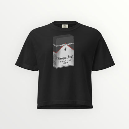 Marb Black Boxy Tee