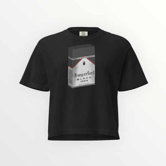 Marb Black Boxy Tee